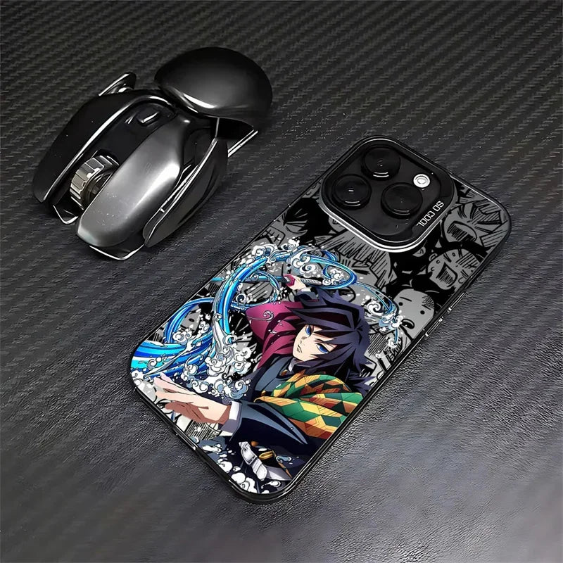 Demon Slayer Cartoon Anime Frosted Case for iPhone 17 Air 16 E 15 14 Plus 13 12 Mini 11 Pro Max Acrylic Sheet Silicone Cover
