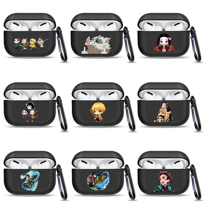 Anime Demon Slayer Earphone Protective Case for Apple AirPods 1 3 4 Pro 2 Bluetooth Earphones Protective Shell Cover Toys Gifts