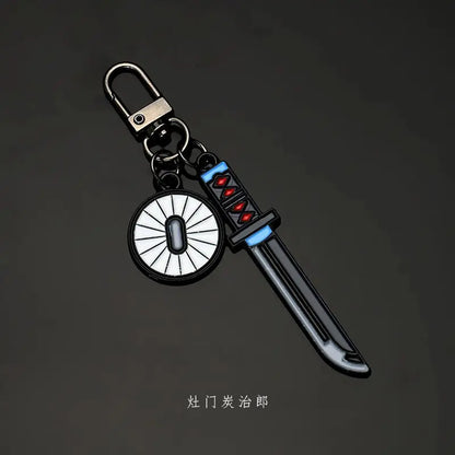 Demon Slayer Kanroji Mitsuri Tokitou Muichirou Iguro Obanai High Value Creative Metal Keychain Boy Backpack Pendant Decoration