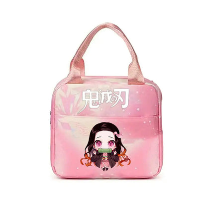 Demon Slayer nezuko kamado Tote Thermal Lunch Box Bag Women Office Student Bento Storage Insulation Bags Lunch Bag for Kid
