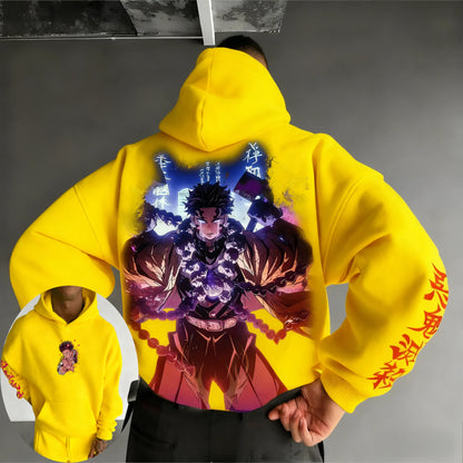 Demon Slayer Men's Hoodie Sweatshirt Gyomei Himejima Anime Spring Autumn Winter Boy Harajuku Long-sleeved Parent-child Outfit
