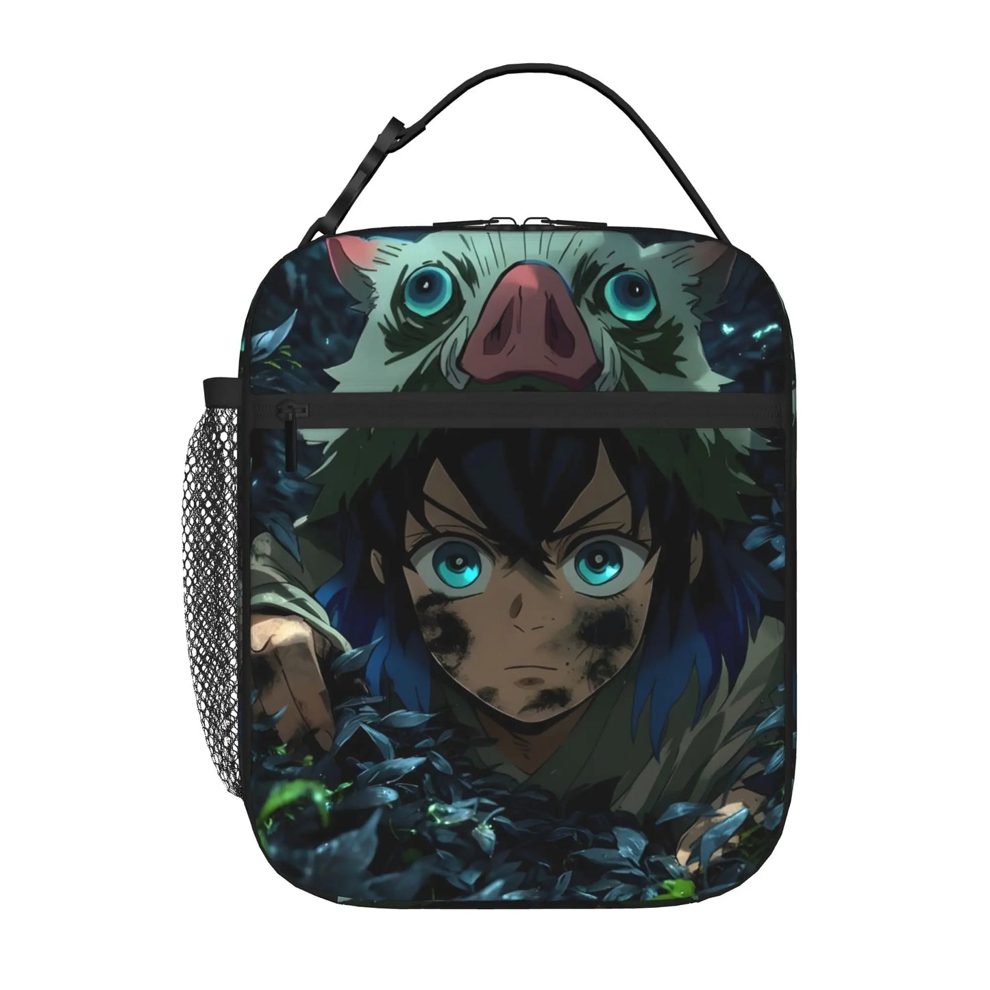 1 Piece Portable Lunch Container Lightning Warrior  Zipper Closure Durable Pocket Demon Slayer  For Lunch Lunch Box Bag