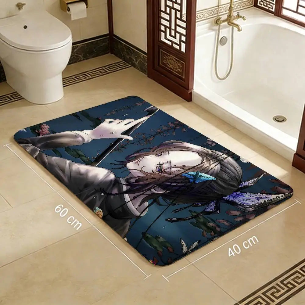 Anime Demon Slayer Bathroom Mat Kids Room Bedroom Decoration Balcony Anti-Slip Doormat Living Room Welcome Rug