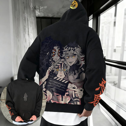 Demon Slayer Anime Douma Printed Hoodie 2026 Men's Autumn/Winter New Harajuku Plus Size Trendy Casual Loose Y2K Parent Child Top