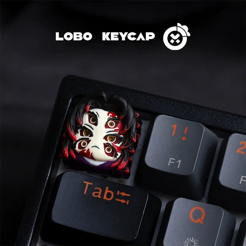 Cartoon Demon Slayer: Kimetsu No Yaiba Kokushibo Douma Akaza Character Series Keyboard Resin Material Keycap Esc Periphery Gifts