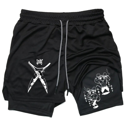 Short de compression Demon Slayer, coupe ajustée près du corps