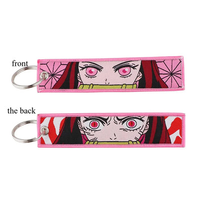 Anime Demon Slayer Blade Weaving Mark Keychain Trendy Fashion Hanging Rope Devil Access Control Pendant Office ID Pendant Gift