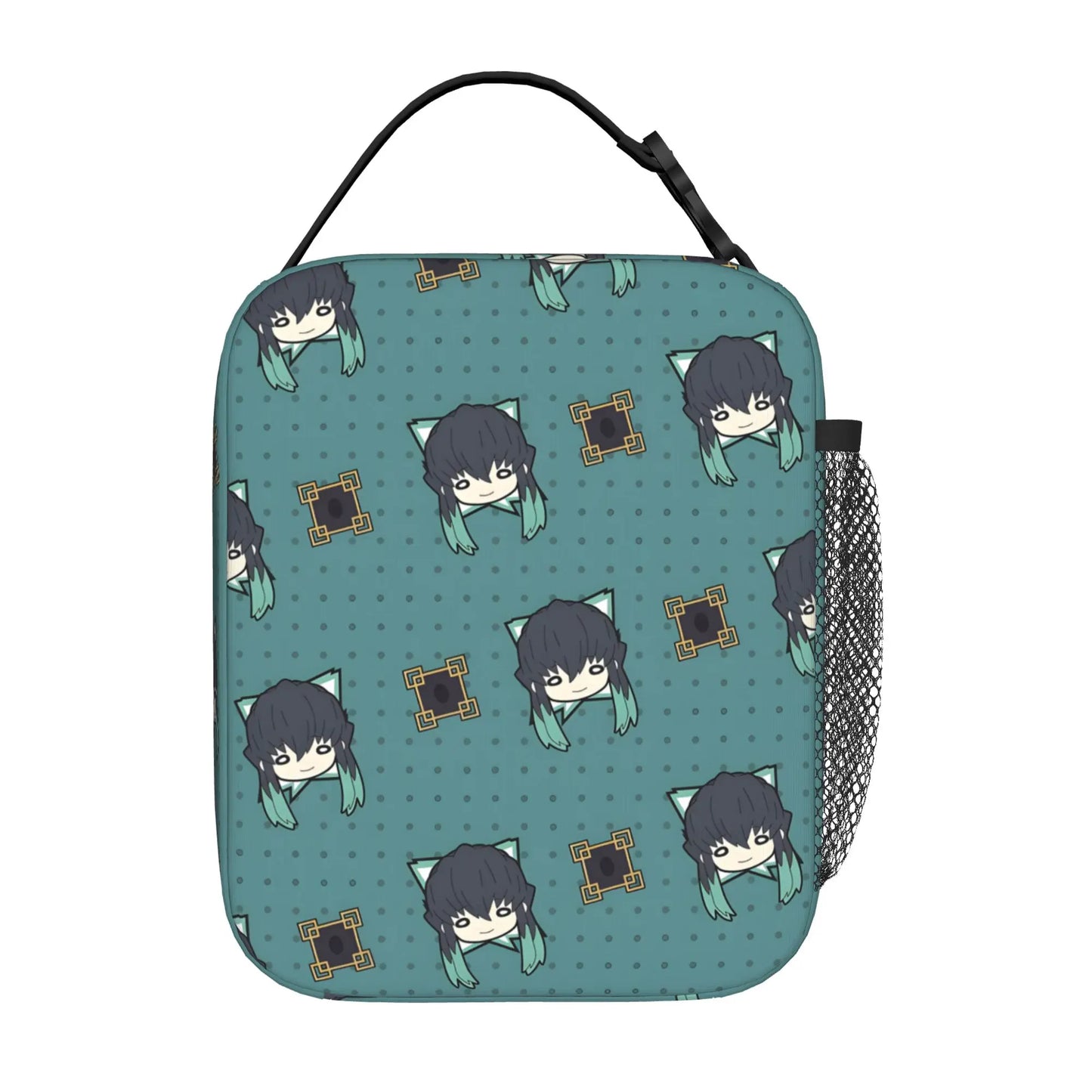 1 Piece Zipper Closure Muichiro Set Storage Bag Pocket Demon Slayer  School Lunch Food Box Reusable For Lunch Food Bag