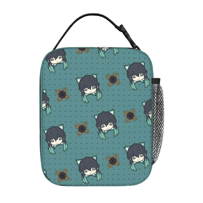 1 Piece Zipper Closure Muichiro Set Storage Bag Pocket Demon Slayer  School Lunch Food Box Reusable For Lunch Food Bag