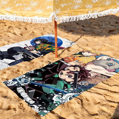 Anime D-Demon S-Slayer  Towel Drying Bath Towel Applicable To Light Swimming Camping Yoga Beach Out