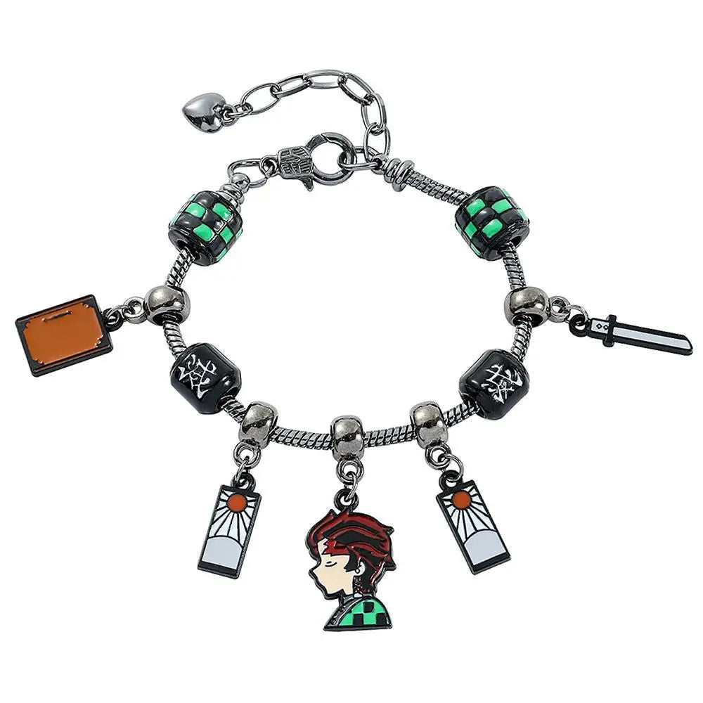 Fashion Hot Sale Japanese Anime Demon Slayer Kimetsu no Yaiba Tanjiro Nezuko Pendant Charm Bracelet Pandora Style Bracelet