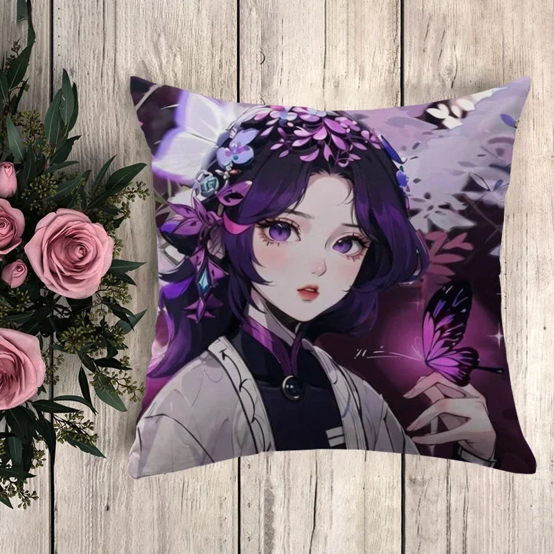 Pillow Demon Slayer Cushion Cover 45*45 Pillowcase Decorative Pillows for Sofa Pilow Cases Pillowcases 50x50 Car Decoration Body