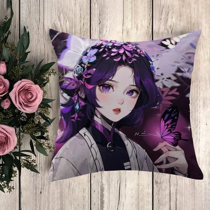 Pillow Demon Slayer Cushion Cover 45*45 Pillowcase Decorative Pillows for Sofa Pilow Cases Pillowcases 50x50 Car Decoration Body