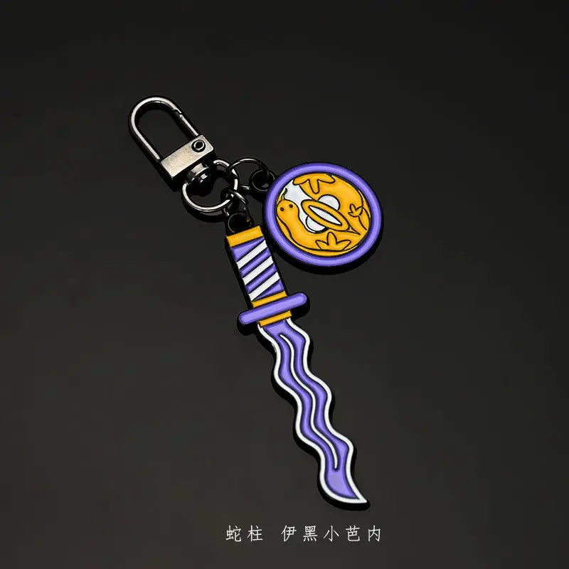 Demon Slayer Kanroji Mitsuri Tokitou Muichirou Iguro Obanai High Value Creative Metal Keychain Boy Backpack Pendant Decoration