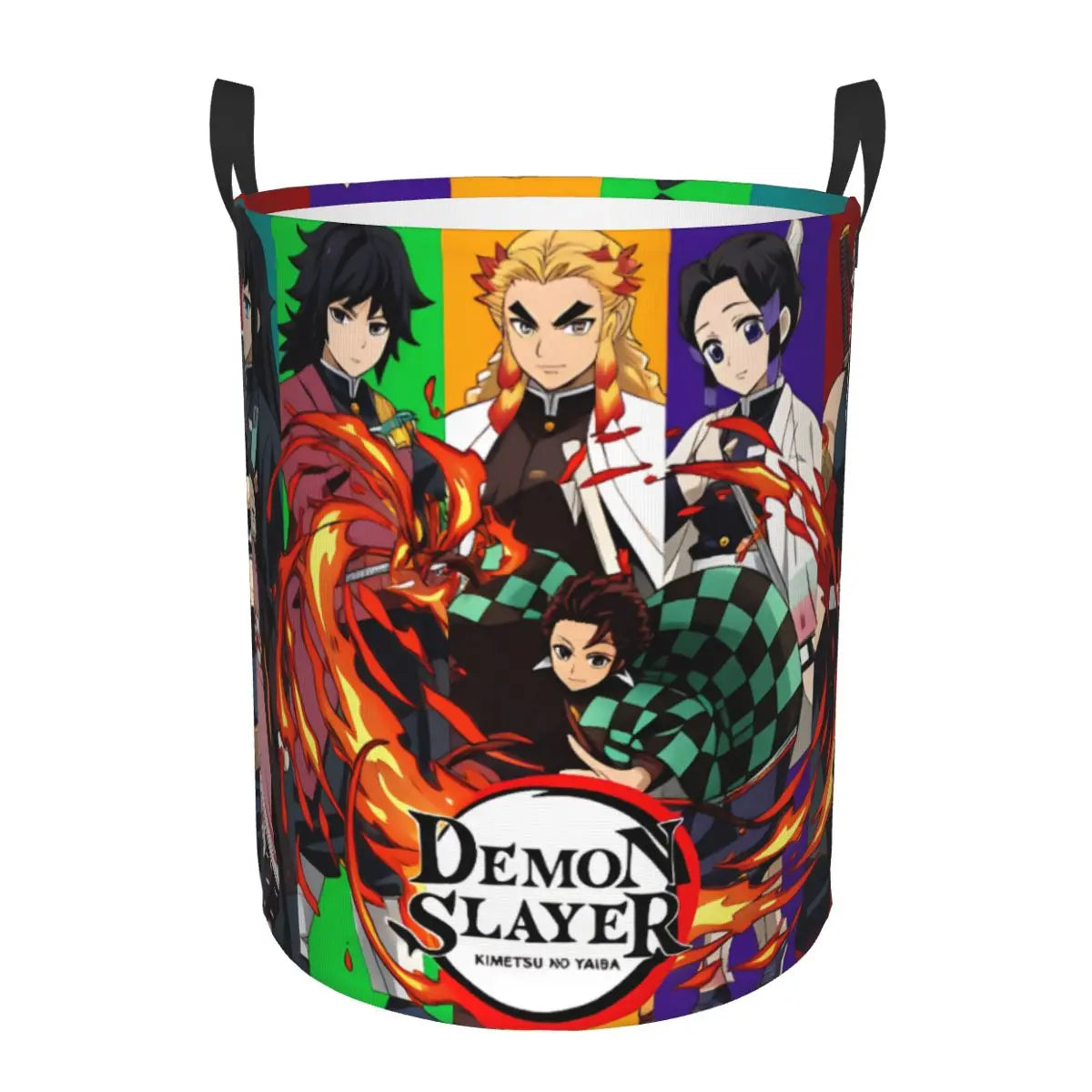 Tanjiro Kamado Demon Slayer Nezuko Kamado Laundry Basket Zenitsu Agatsuma Clothes Hamper for Household Clothes Storage Bag