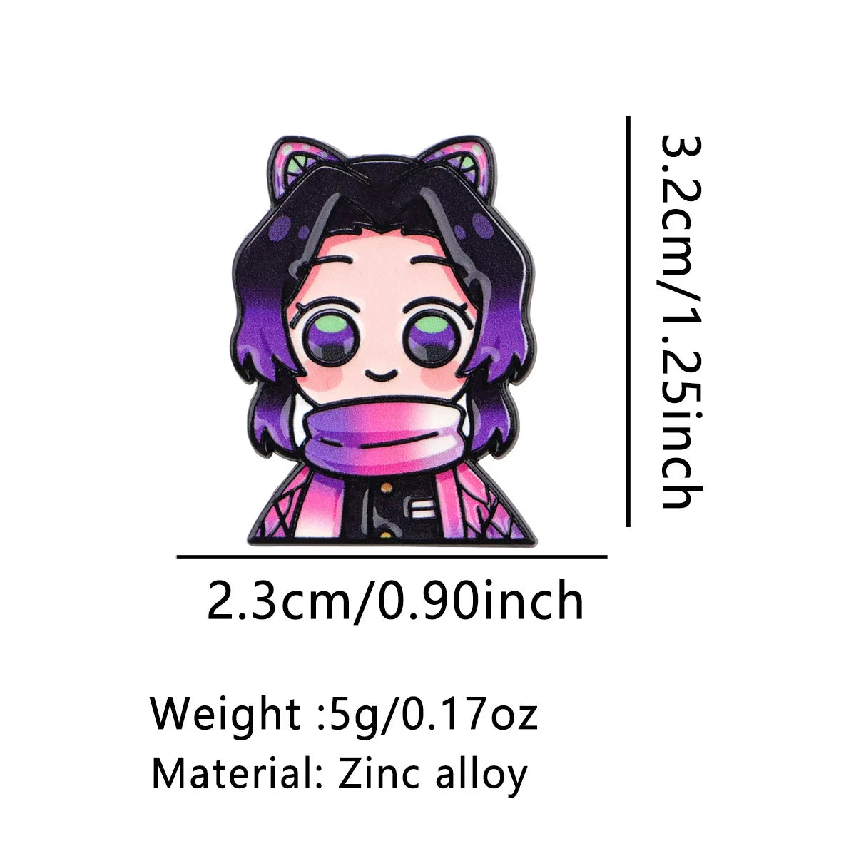 Demon Slayer Pins Kawaii Cartoon Character Brooch Clothing Backpack Lapel Badges Fashion Jewelry Accessories