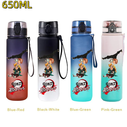 650ML Demon Slayer Kamado Tanjirou Rengoku Kyoujurou Portable Sports Water Bottle Leak Proof Outdoor Travel Sports Fitness Jugs
