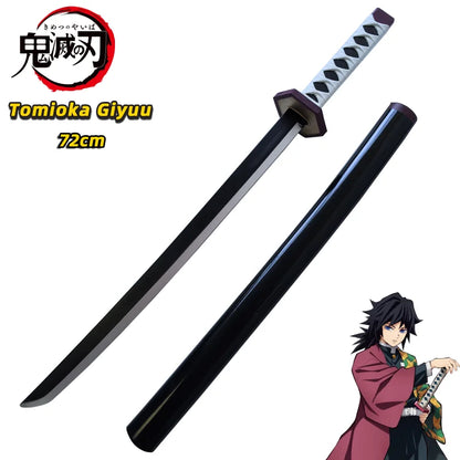 72cm Japanese Katana Samurai Sword Demon Slayer Katana Hashibira Inosuke Sword Kimetsu No Yaiba PU Ninja Knife Cosplay Toy Sword