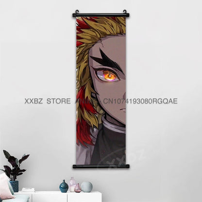 Demon Slayer Scroll Pictures Anime Poster Kochou Shinobu Home Decor Prints Wall Art Canvas Hanging Painting For Living Room Gift