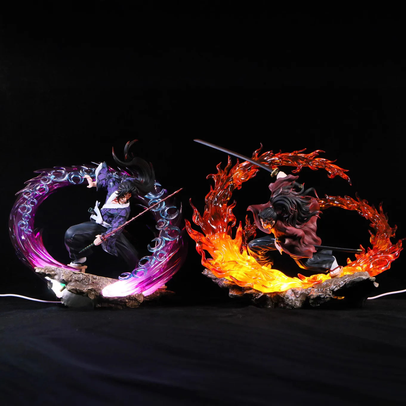Hot Sell New Demon Slayer Kokushibou Vs Tsugikuni Yoriichi  Gk Luminous Figure Be Bound Popular Cartoon Character Statue Gift
