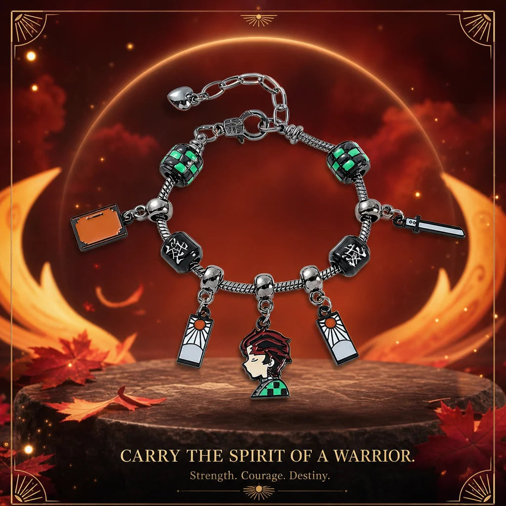 Fashion Hot Sale Japanese Anime Demon Slayer Kimetsu no Yaiba Tanjiro Nezuko Pendant Charm Bracelet Pandora Style Bracelet