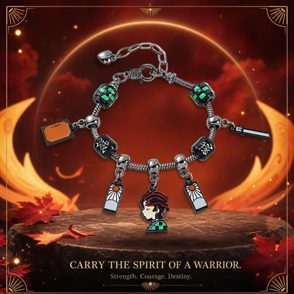 Fashion Hot Sale Japanese Anime Demon Slayer Kimetsu no Yaiba Tanjiro Nezuko Pendant Charm Bracelet Pandora Style Bracelet