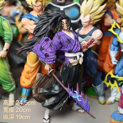 24cm/9.45inch Anime Demon Slayer Kimetsu No Yaiba Figure Kokushibo PVC Action Figures GK Statue Model Doll Toys Gifts