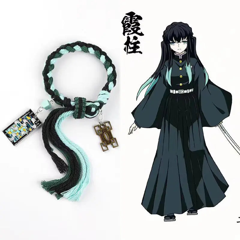 Demon Slayer Bracelet Tanjiro Shinobu Tokito Anime Rope Wristband Cosplay Manga Jewelry Gift for Fans Adults