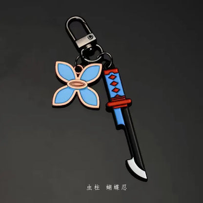 Demon Slayer Kanroji Mitsuri Tokitou Muichirou Iguro Obanai High Value Creative Metal Keychain Boy Backpack Pendant Decoration