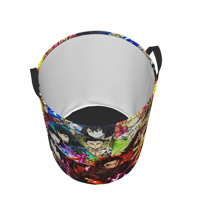 Tanjiro Kamado Demon Slayer Nezuko Kamado Laundry Basket Zenitsu Agatsuma Clothes Hamper for Household Clothes Storage Bag