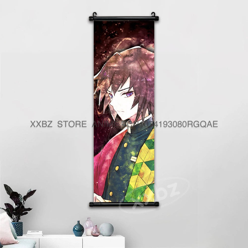 Demon Slayer Scrolls Picture Himejima Gyoumei Wall Art  Tomioka Giyuu Home Decor Rengoku Kyoujurou Hanging Painting Anime Poster