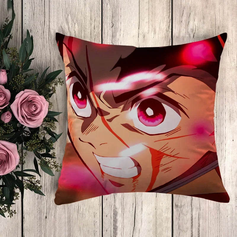 Pillow Demon Slayer Cushion Cover 45*45 Pillowcase Decorative Pillows for Sofa Pilow Cases Pillowcases 50x50 Car Decoration Body