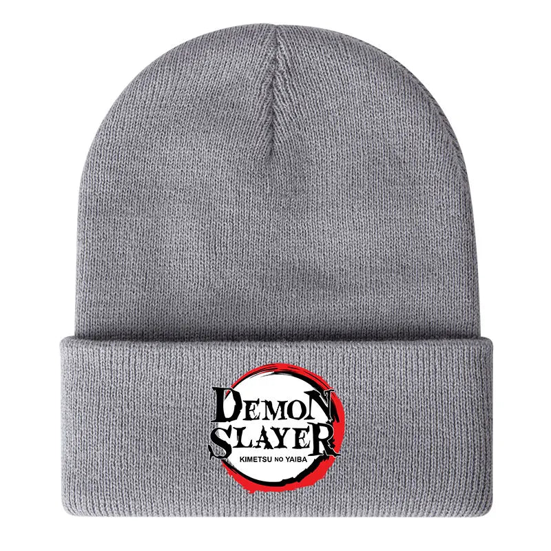 Demon Slayer Print Children Knitted Hat Autumn Winter Boy Girl Knit Warm  Beanie Hat Soft Stretch Men Women Casual Cap