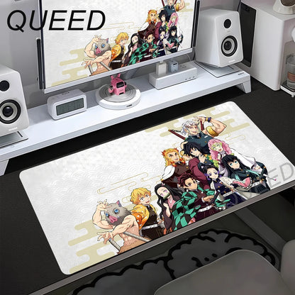 HD Printing Computer Gaming Locking Edge Non-slip Mouse Pad New Cool Anime Demon Slayer Mousepad Keyboard PC Lockrand Desk Mats