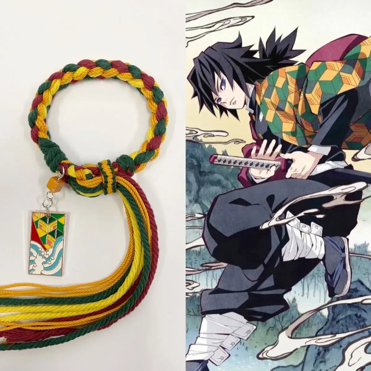 Demon Slayer Bracelet Tanjiro Shinobu Tokito Anime Rope Wristband Cosplay Manga Jewelry Gift for Fans Adults