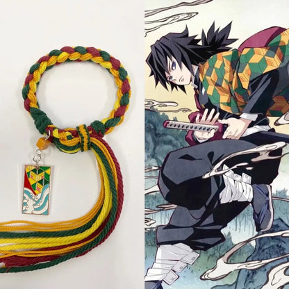 Demon Slayer Bracelet Tanjiro Shinobu Tokito Anime Rope Wristband Cosplay Manga Jewelry Gift for Fans Adults