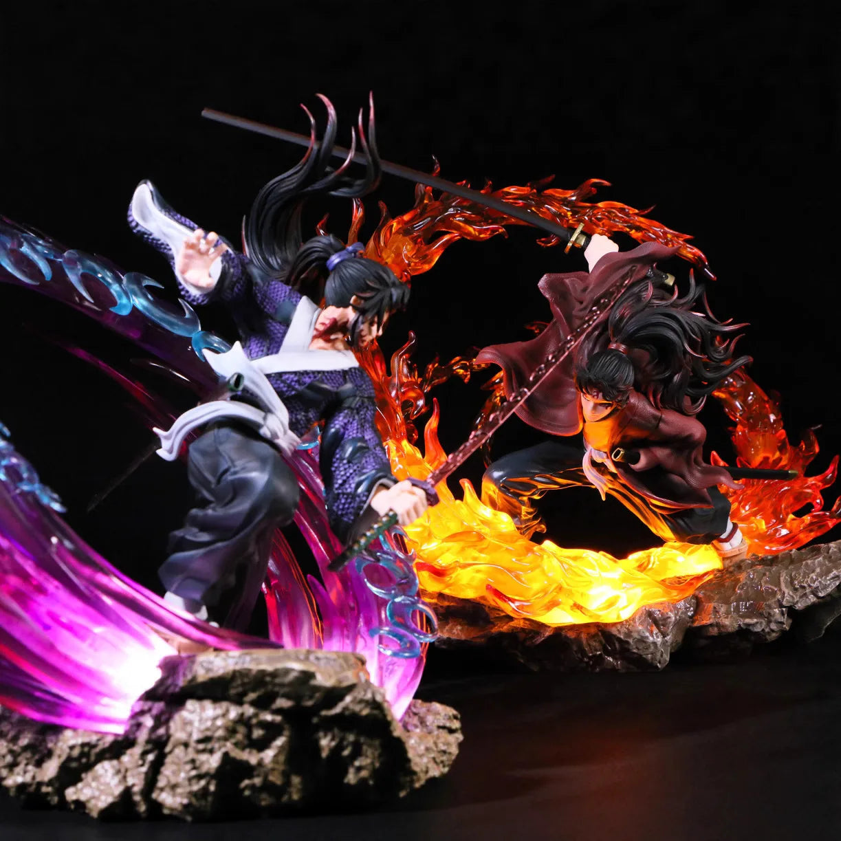 Hot Sell New Demon Slayer Kokushibou Vs Tsugikuni Yoriichi  Gk Luminous Figure Be Bound Popular Cartoon Character Statue Gift
