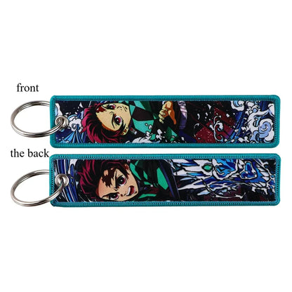 Anime Demon Slayer Blade Weaving Mark Keychain Trendy Fashion Hanging Rope Devil Access Control Pendant Office ID Pendant Gift