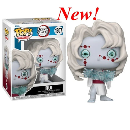 2026 Funko POP Demon Slayer Tanjiro 1304 Kanroji 1306 Rui 1307 Sanemi 1253 Nezuko 1254 Obanai 1395 Action Figures Model Toy Gift