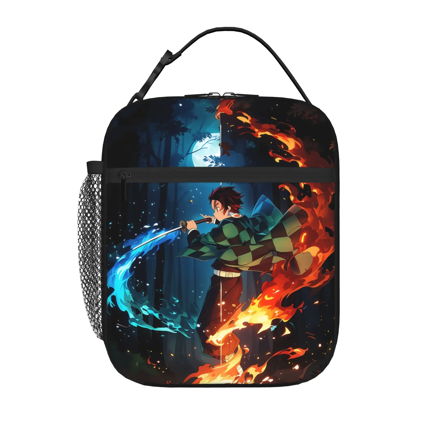 1 Piece Portable Lunch Container Final  Zipper Closure Durable Pocket Demon Slayer  For Lunch Lunch Box Bag