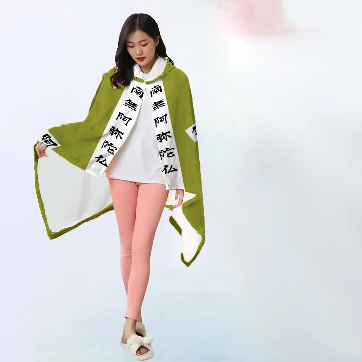 Anime Flannel Blanket Hoodie Shawl Demon Slayer Kimetsu No Yaiba Blanket Cloak Cosplay Costume Kamado Nezuko Agatsuma Zenitsu