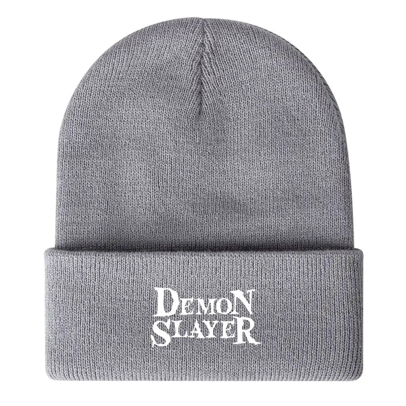 Demon Slayer Print Children Knitted Hat Autumn Winter Boy Girl Knit Warm  Beanie Hat Soft Stretch Men Women Casual Cap