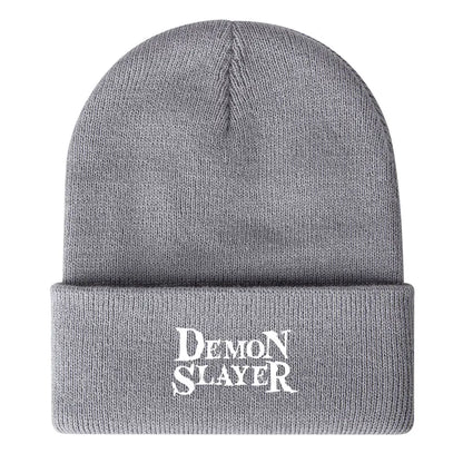 Demon Slayer Print Children Knitted Hat Autumn Winter Boy Girl Knit Warm  Beanie Hat Soft Stretch Men Women Casual Cap