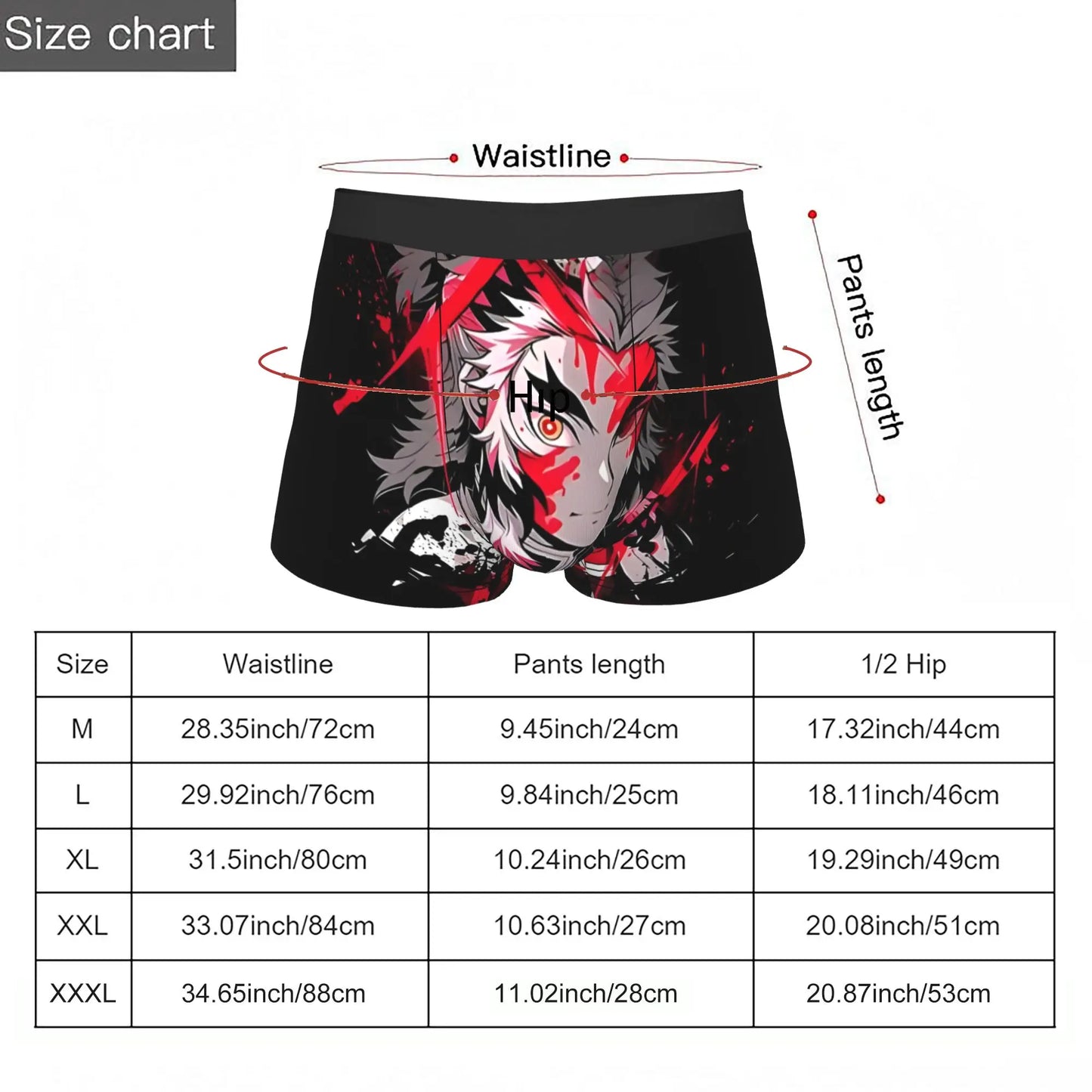 Kyojuro Rengoku Blood Splash Anime Bandai Demon Slayer Underpants Homme Panties Men's Underwear Comfortable Shorts Boxer Briefs
