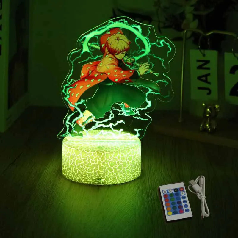 Anime Figures Lamp Tanjirou Nezuko Zenitsu Led Night Light Remote Control Smart Touch Lamps Room Decor Birthday Christmas Gift