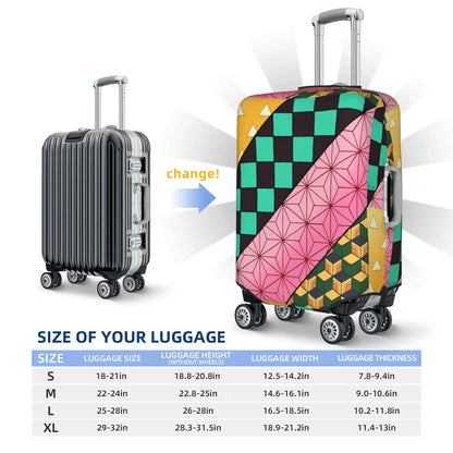 Custom Demon Slayer Kimetsu no Yaiba Travel Luggage Cover Elastic Manga Anime  Suitcase Cover Protector Fit 18-32 Inch