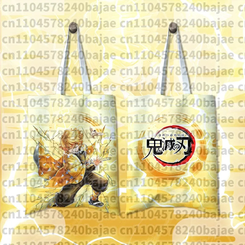 Canvas Bags Handbag For Women Shopper Cute Cartoon Figure Kochou Shinob Printing Tote Bag Japanese Style Cartoon Small Shoulder