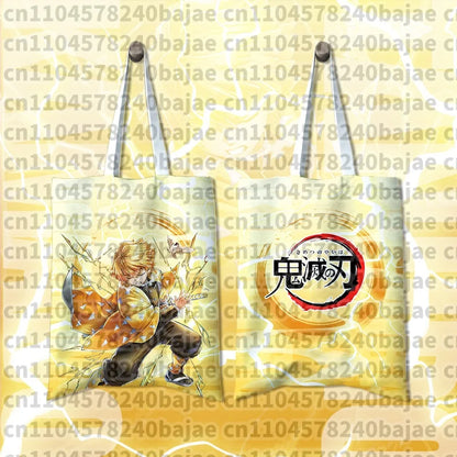 Canvas Bags Handbag For Women Shopper Cute Cartoon Figure Kochou Shinob Printing Tote Bag Japanese Style Cartoon Small Shoulder