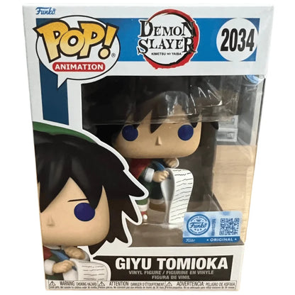 Demon Slayer Giyu Tomioka Holiday #2034 Funko Pop Action Doll 4.3In Special Edition Vinyl Sculpture Toy Collecti Souvenirs Gifts