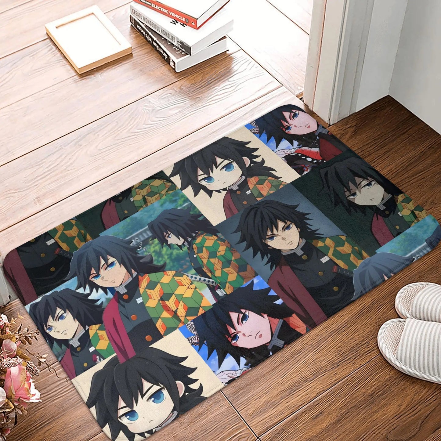 Demon Slayer Doormat Mat Anti-Slip Anime Giyu Tomioka Kitchen Bathroom Living Room Rug Carpet 40*60cm